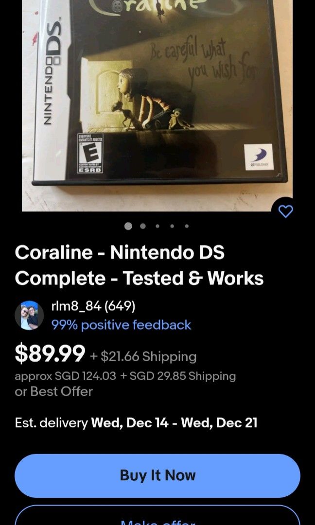 Coraline nintendo ds hotsell