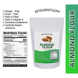 Organic Almond Flour 250g/ 1kg (Keto Flour/Low-carb/Good For Baking)