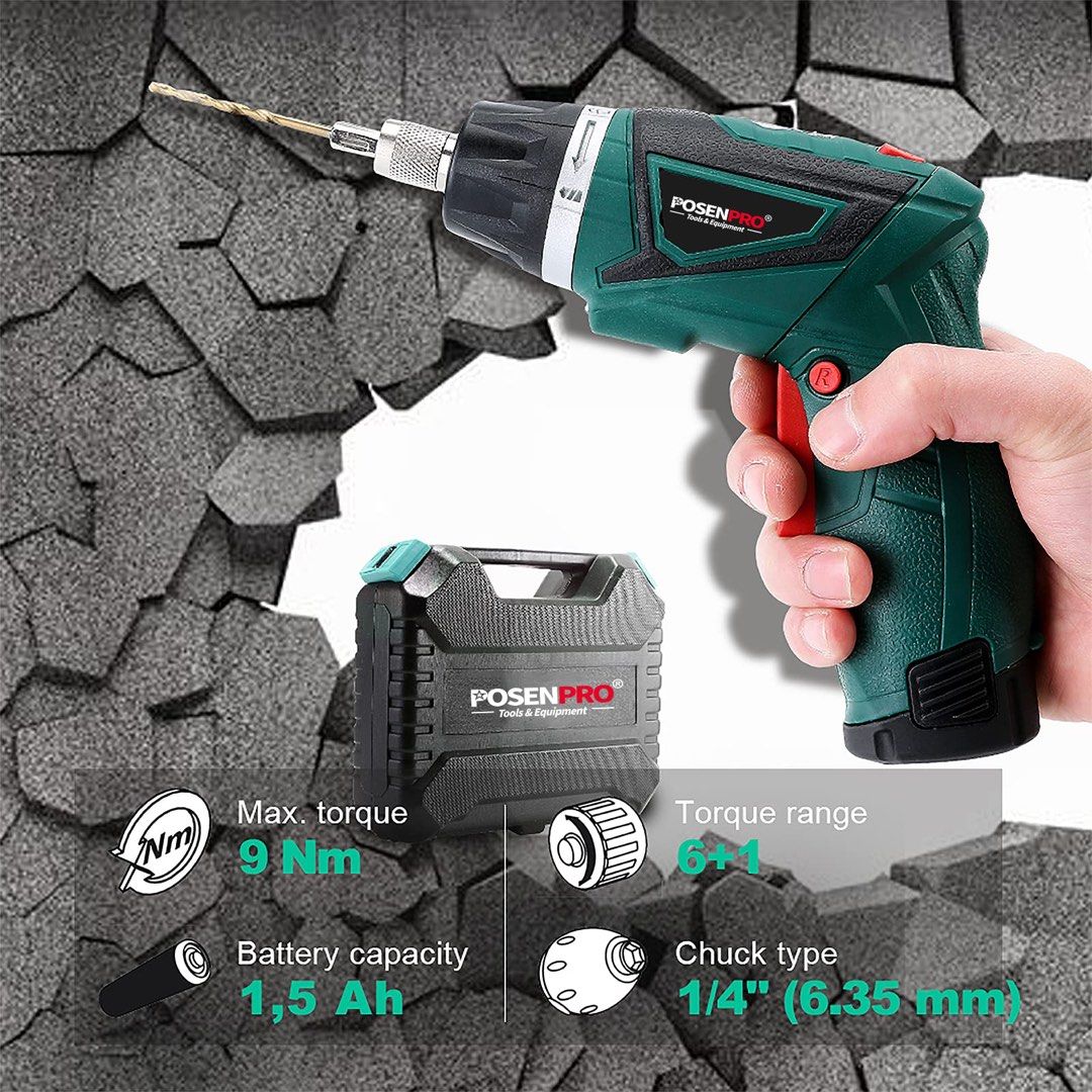 Posenpro Cordless Electric Screwdriver, Furniture & Home Living, Home ...