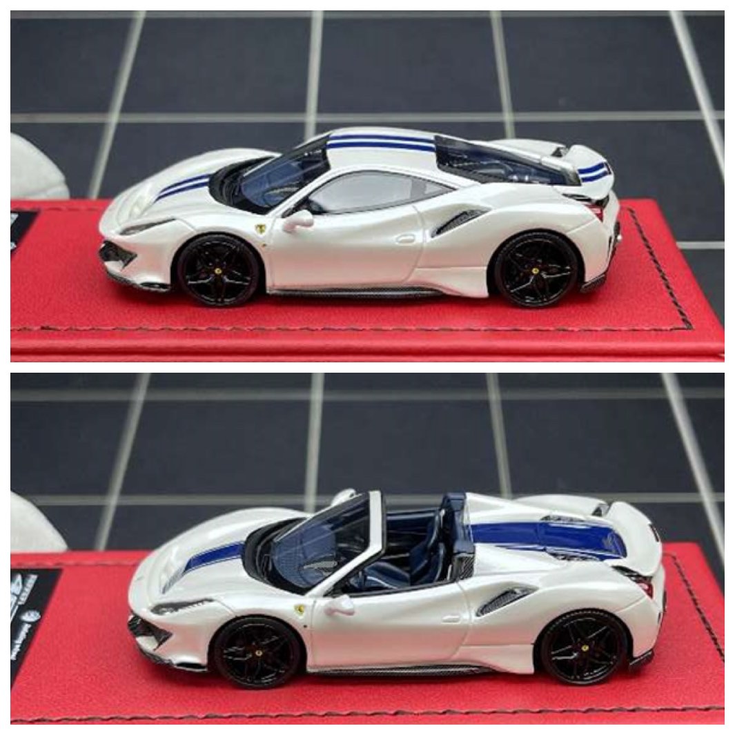 最低価格1/64 Ferrari 488 Pista Spider 白 ミニカー