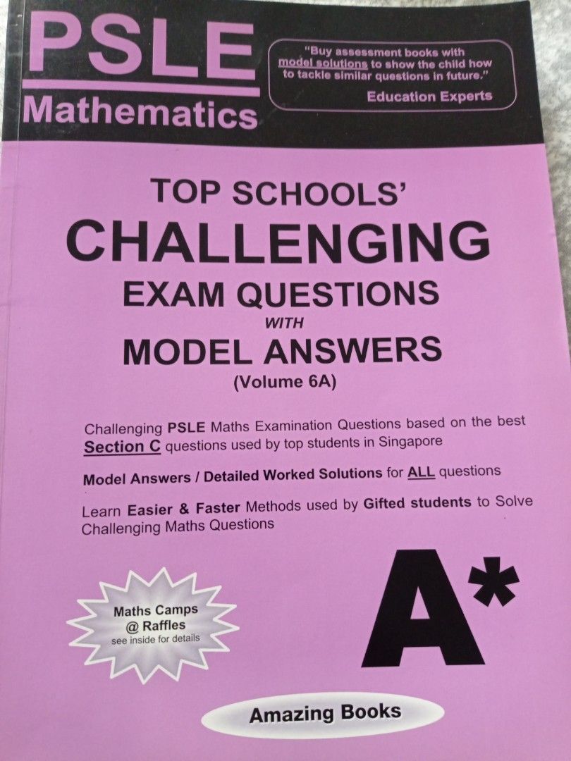 Psle math top schools challenging exam questions, Hobbies & Toys, Books ...