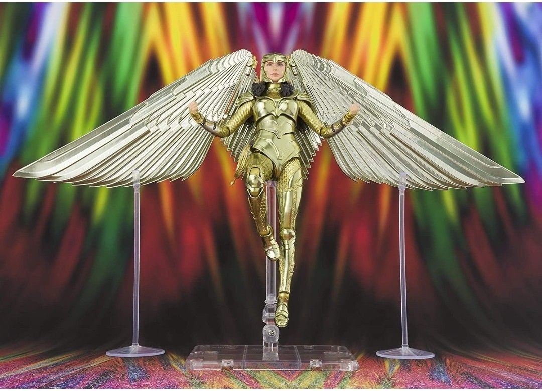 Bandai S.H.Figuarts Wonder Woman Golden Armor Action Figure - WW84 Collectible With Wings & Lasso