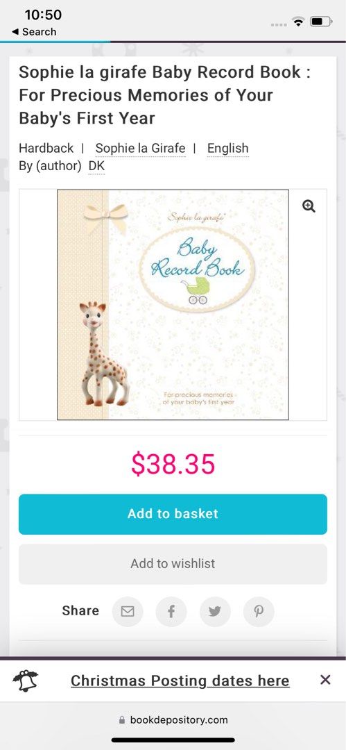 Sophie la girafe Baby Record Book