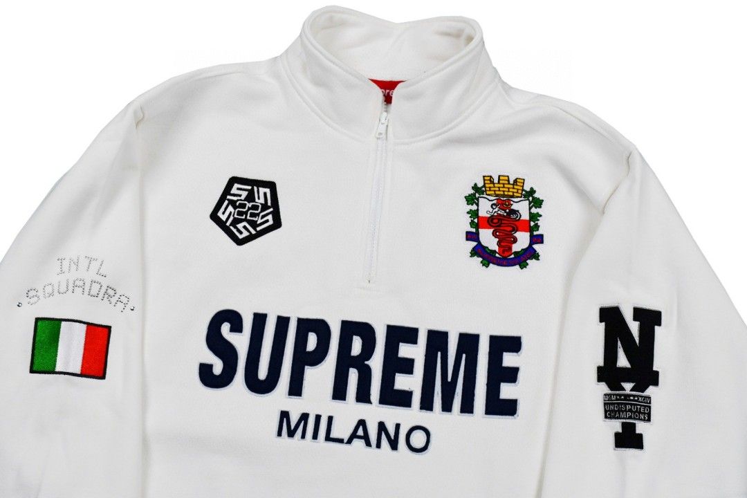 Supreme 22FW Milano Half Zip Pullover AC米蘭限定半拉鏈套頭衛衣, 男