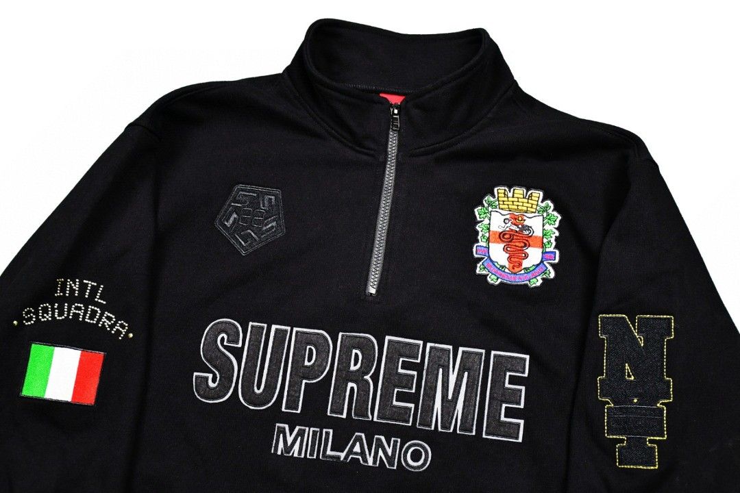 Supreme 22FW Milano Half Zip Pullover AC米蘭限定半拉鏈套頭衛衣, 男
