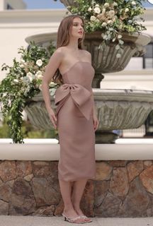 TAUPE ZOO LABEL MIDI GOWN FOR RENT