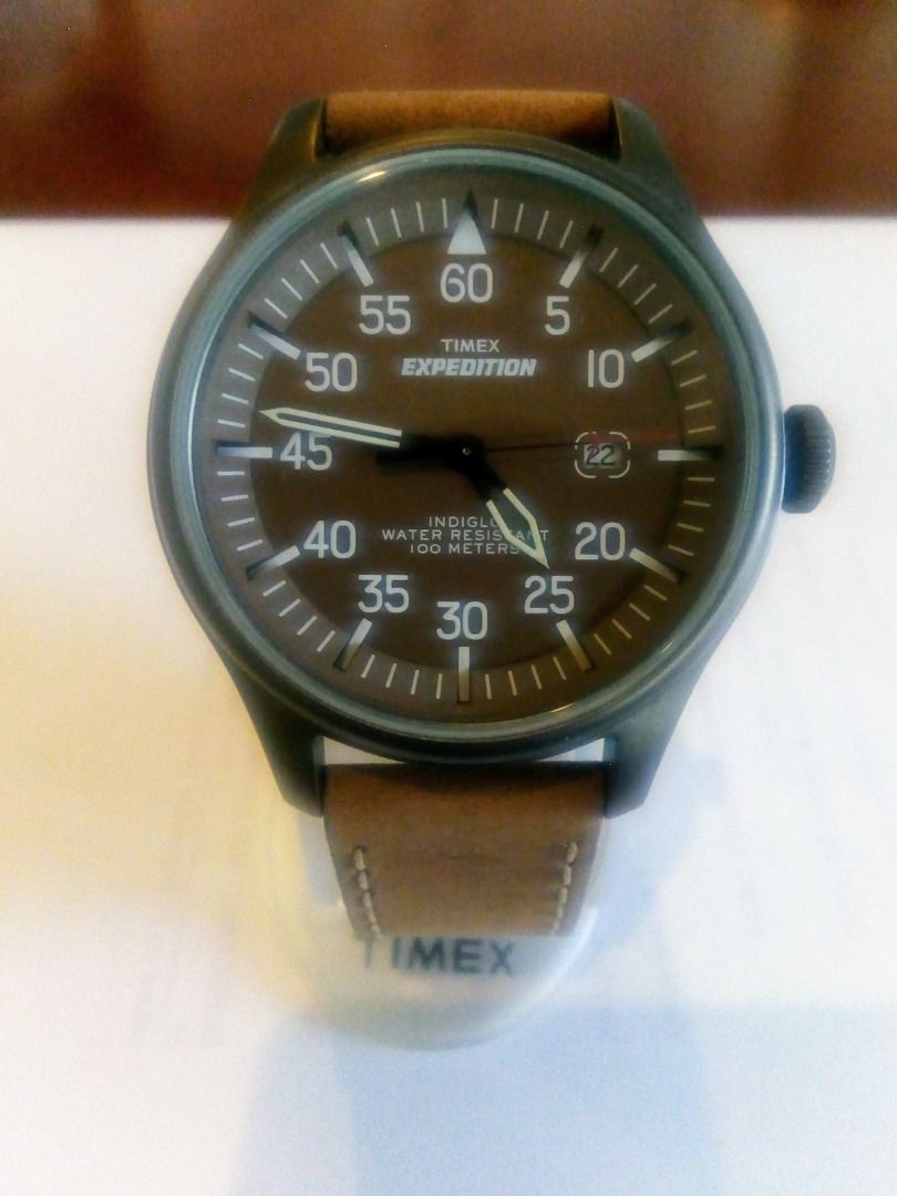 Timex Expedition T49874 Brown Leather Watch Men s Fashion