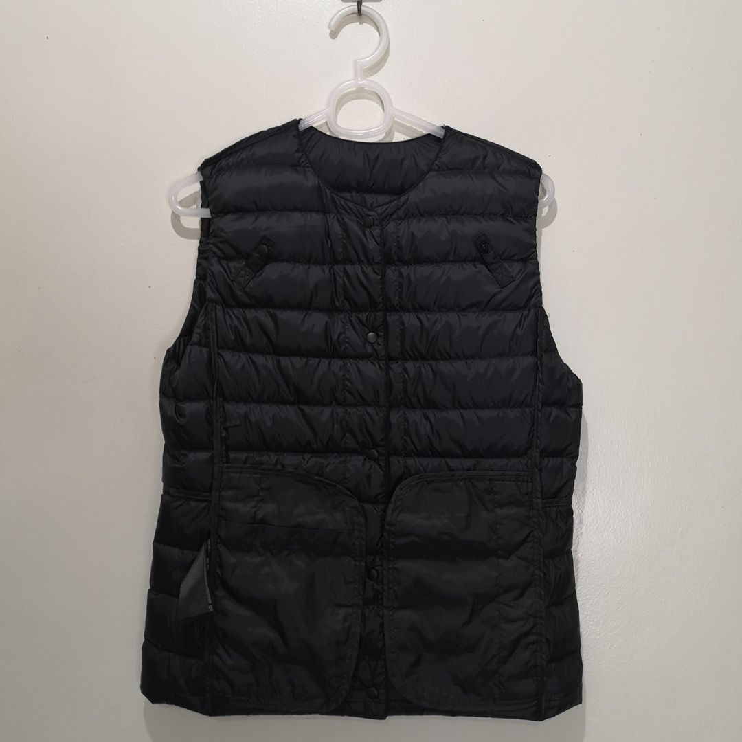 Uniqlo Black Puffer Vest Jacket with Down Feather Filling, Women's ...