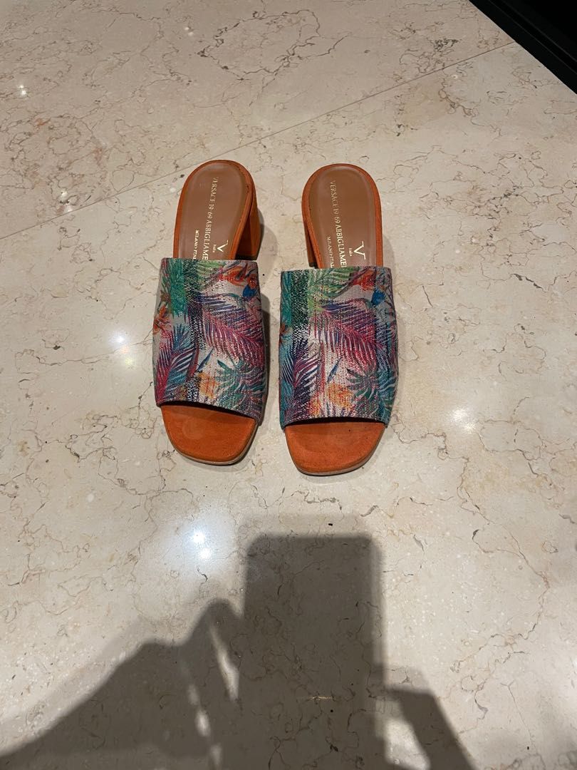 Versace heeled sandals cheap