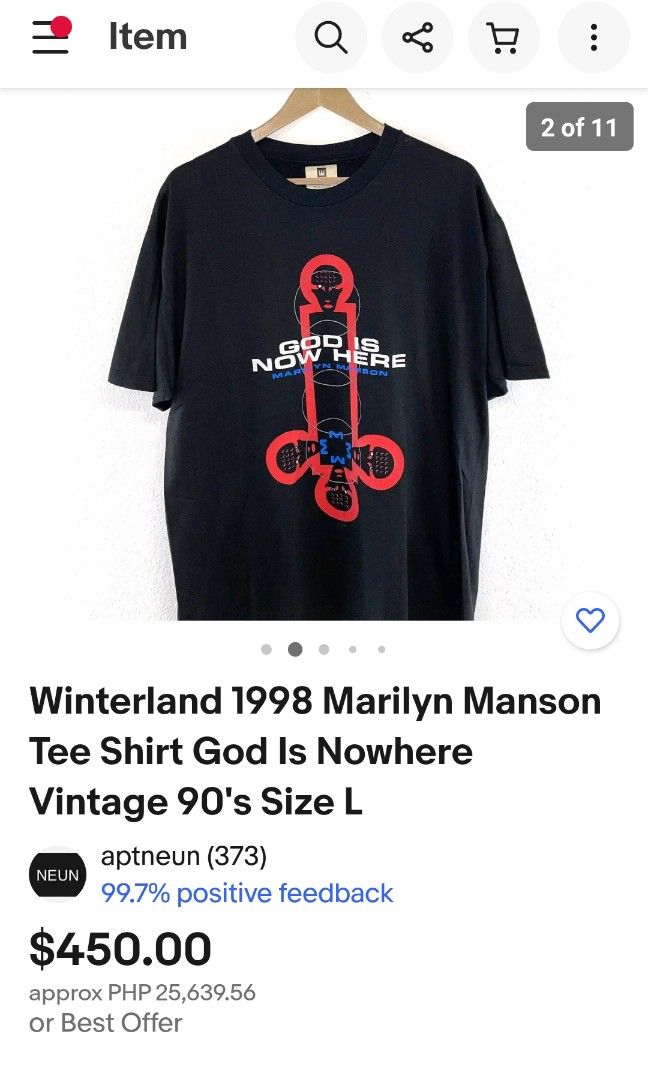 Marilyn Manson God Is Nowhere ShirtシャツL Tシャツ | red-village.com