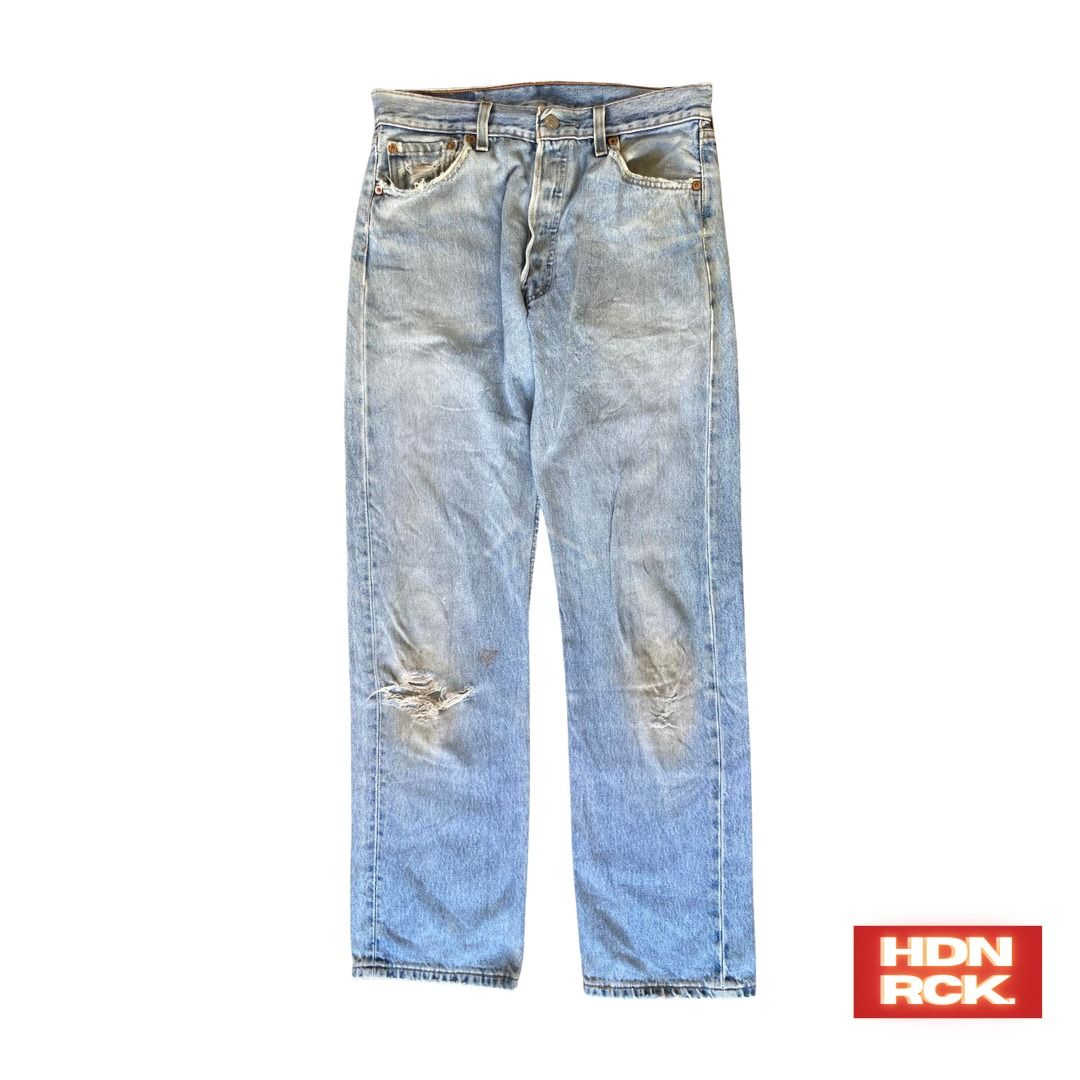 Vintage 90's Levi's 501 washed denim distressed pants, Men's Fashion,  Bottoms, Jeans on Carousell