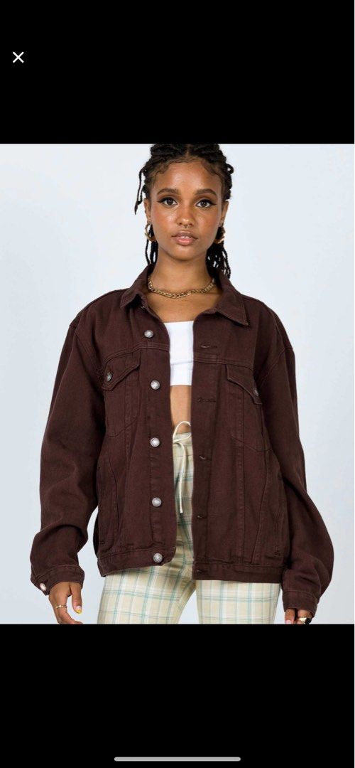 Western denim top jacket princess polly