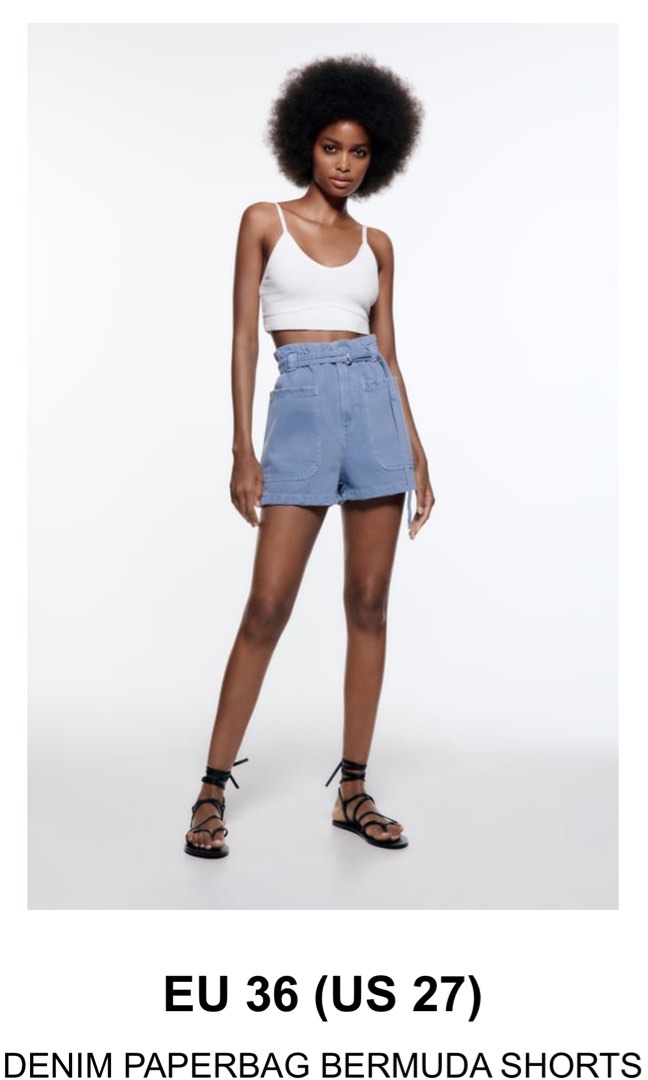 Paperbag shorts top zara