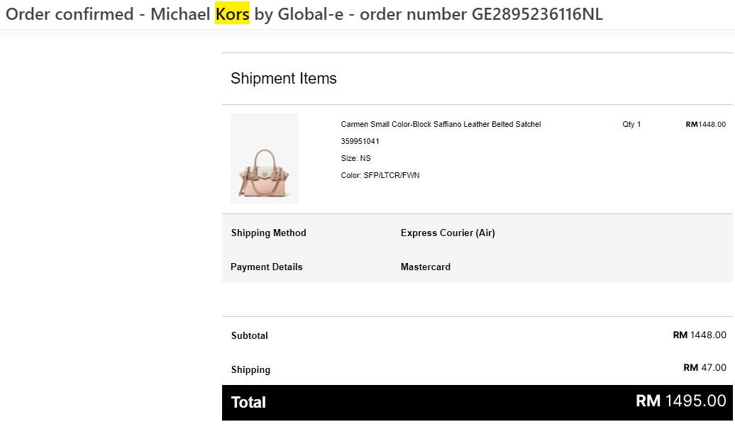 Michael Kors Carmen Small Color-Block Saffiano Leather Belted