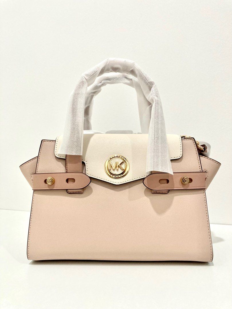 Michael Kors Carmen Small Color-Block Saffiano Leather Belted