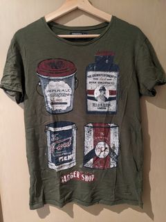 99%new vintage aged graphic t shirt in green 綠色 圖案 tee
