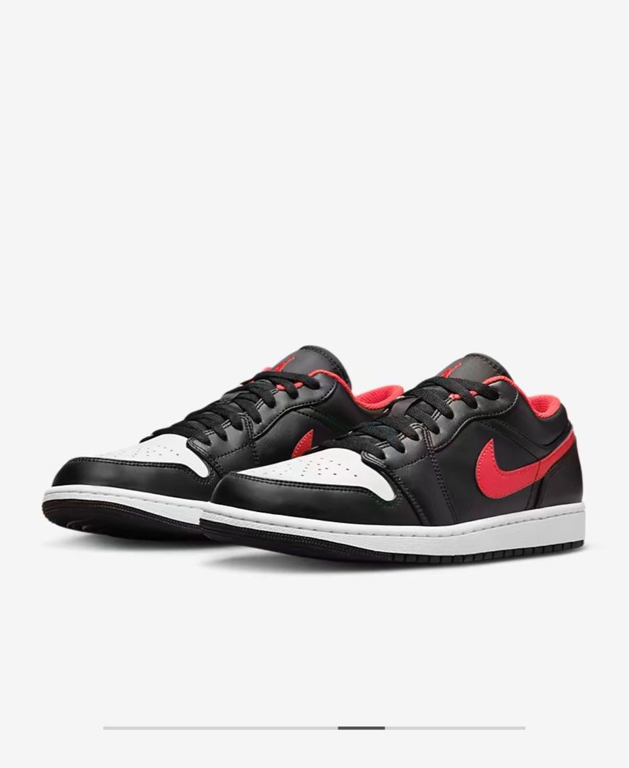 Air Jordan 1 Low Black White Fire Red Men s Fashion Footwear