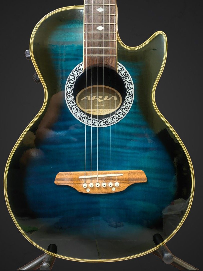 ARIA AMB-35 ELECTRIC ACOUSTIC GUITAR 6 STRING BLUE FADE IMACULATE
