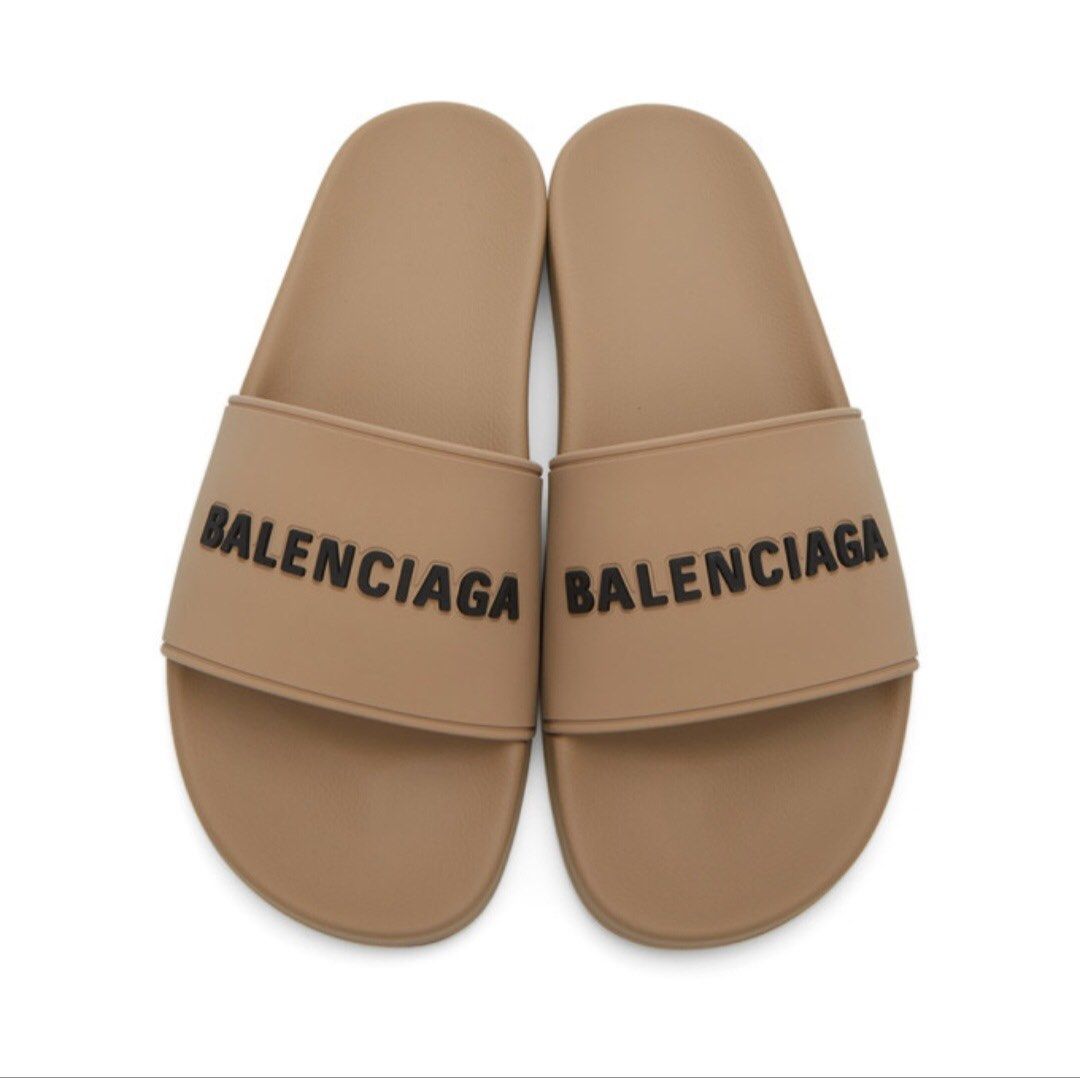 Balenciaga Logo rubber sliders  Harvey Nichols