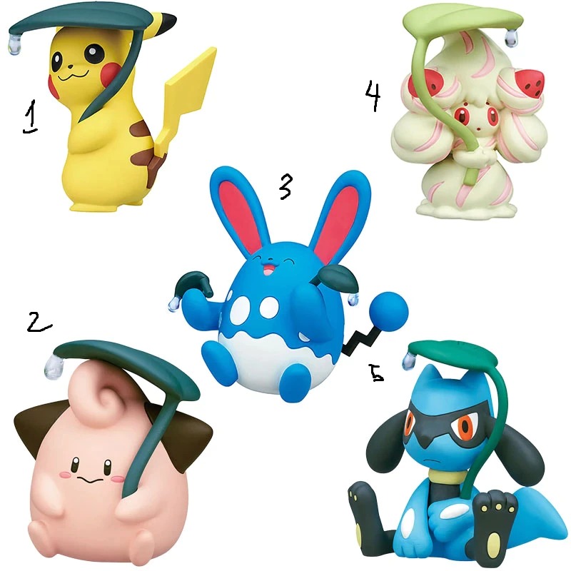 Authentic Takara Tomy Pikachu Clefa Azumarill Alcremie Riolu Eating ...