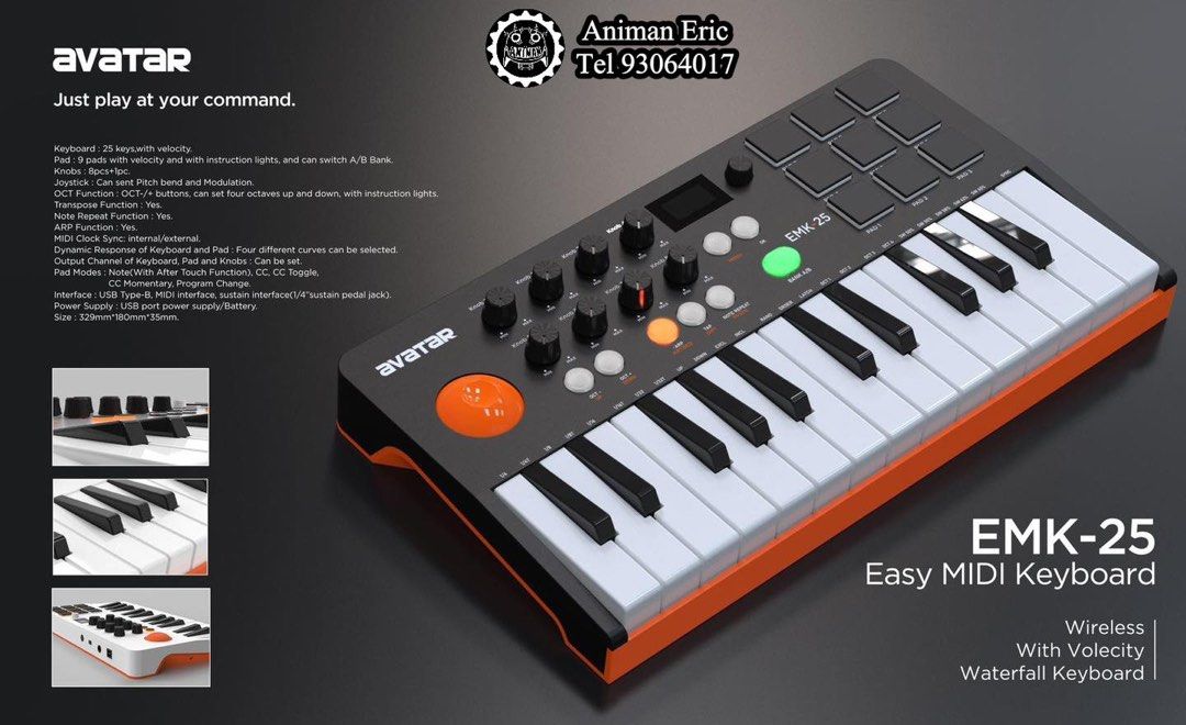 [AVATAR EMK25 EASY MIDI KEYBOARD], 興趣及遊戲, 音樂樂器 & 配件, 樂器 Carousell