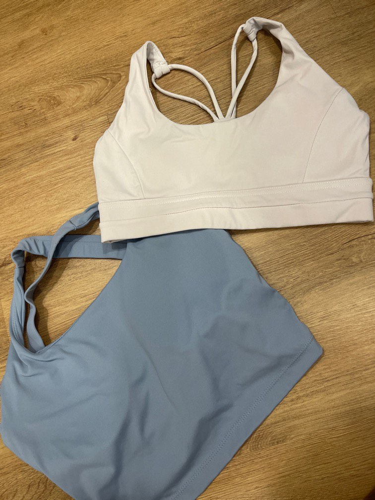 Blue & White Sports bra