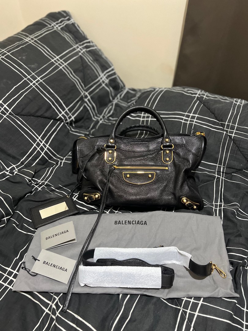 balenciaga metallic edge city medium