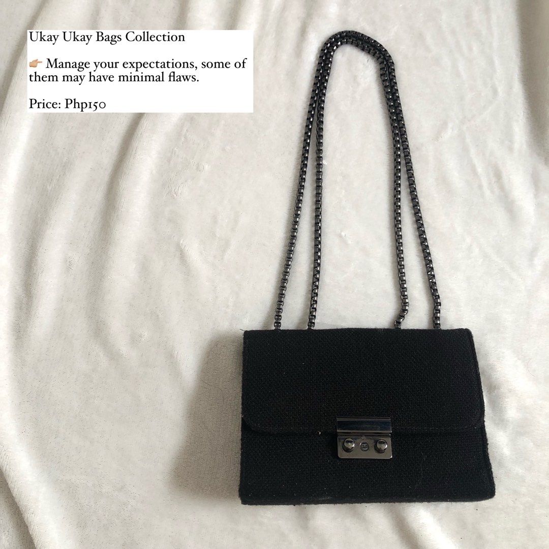 black two way chain sling bag, Women's Fashion, Bags & Wallets, Crossbody Bags on Carousell