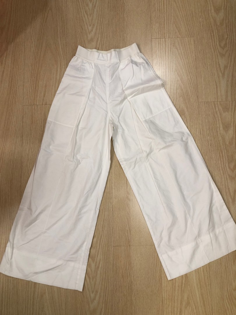 Brand New Uniqlo White Wide Leg Pants, Women's Fashion, Bottoms, Other ...