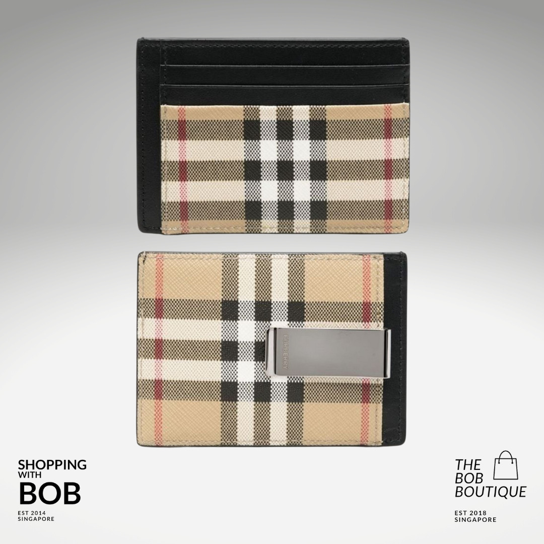 Burberry Men's Vintage Check Money Clip Card Holder