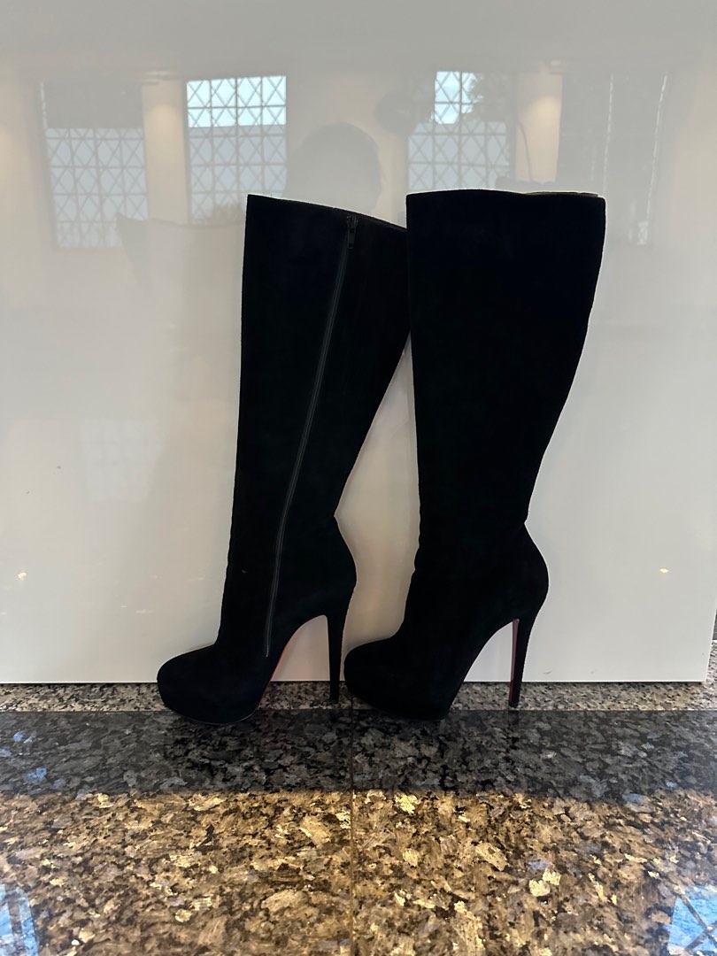 Christian Louboutin Black Suede Boots EU36.5 Women s Fashion