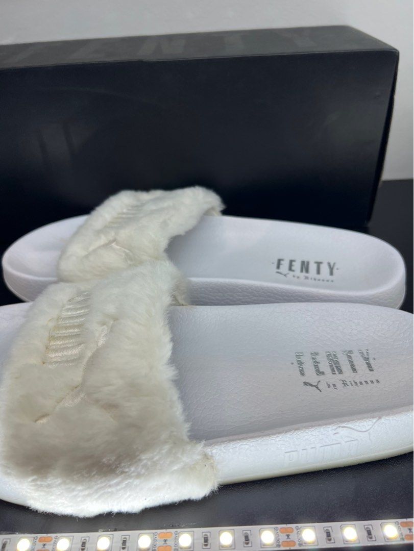 Clearance PUMA x Fenty Slides Fur White 39 Luxury