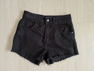 CO High Rise Black Denim Short