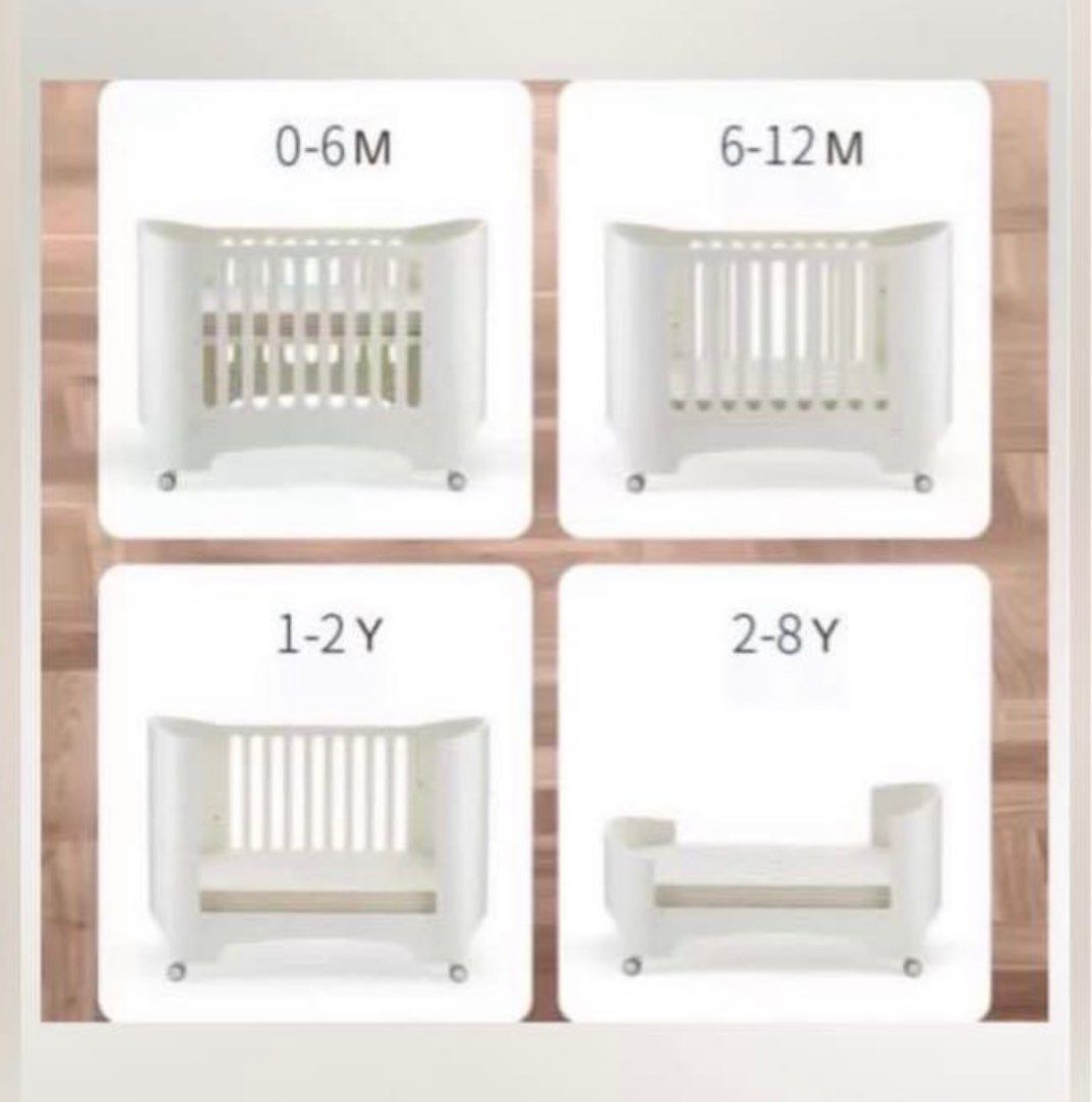 Convertible baby cot NZ pinewood, Babies & Kids, Baby Nursery & Kids