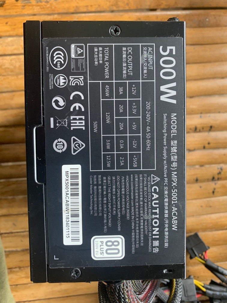 cooler master Power supply 500watt, Elektronik, Bagian ...