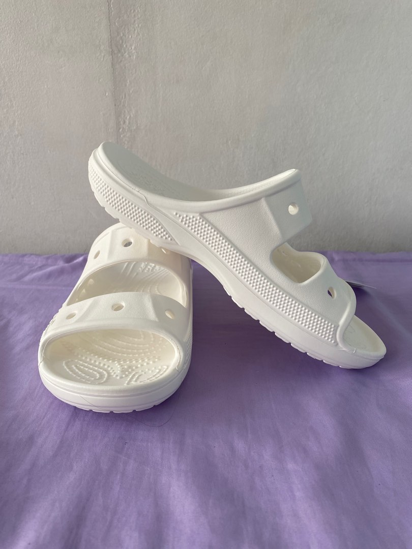 Crocs Unisex Baya Sandals in White, Women's Fashion, Footwear, Slippers