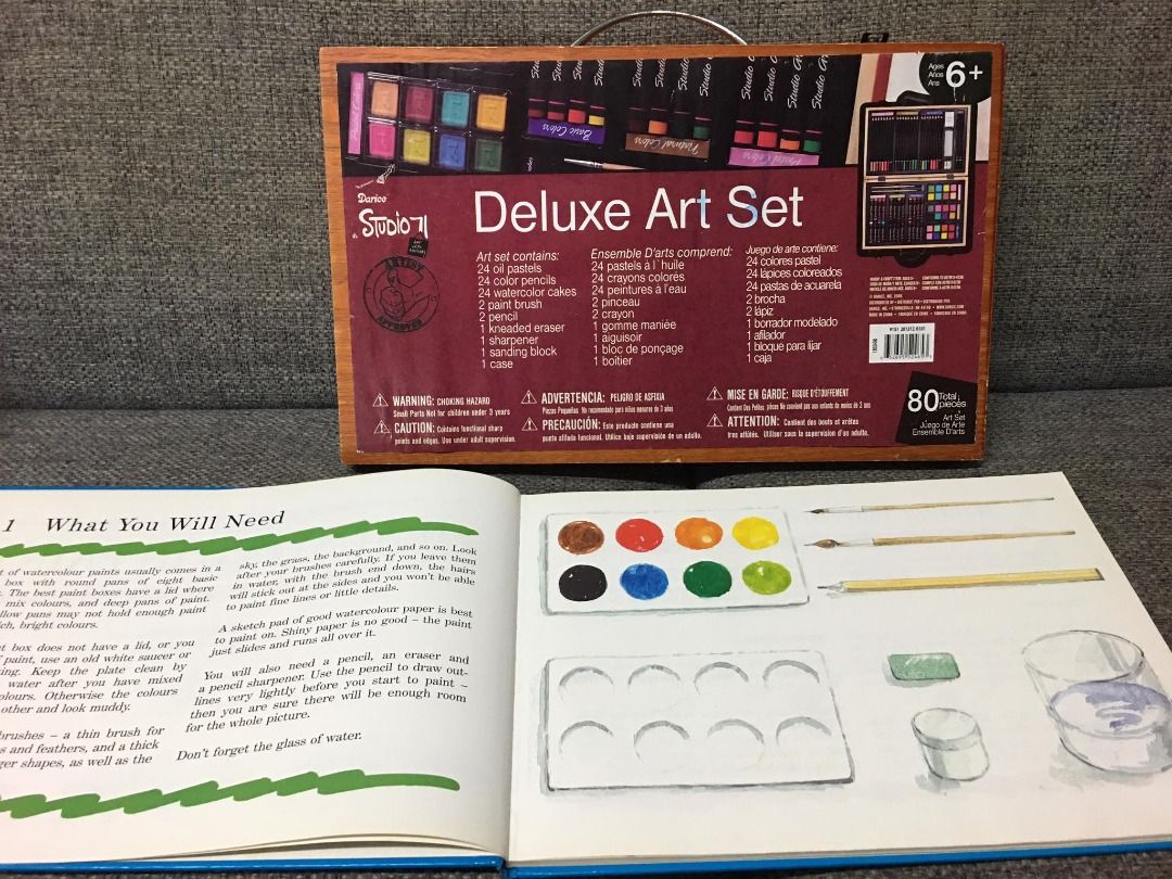 Darice 80Piece Deluxe Art Set (Studio 71) with Paint Book Bundle