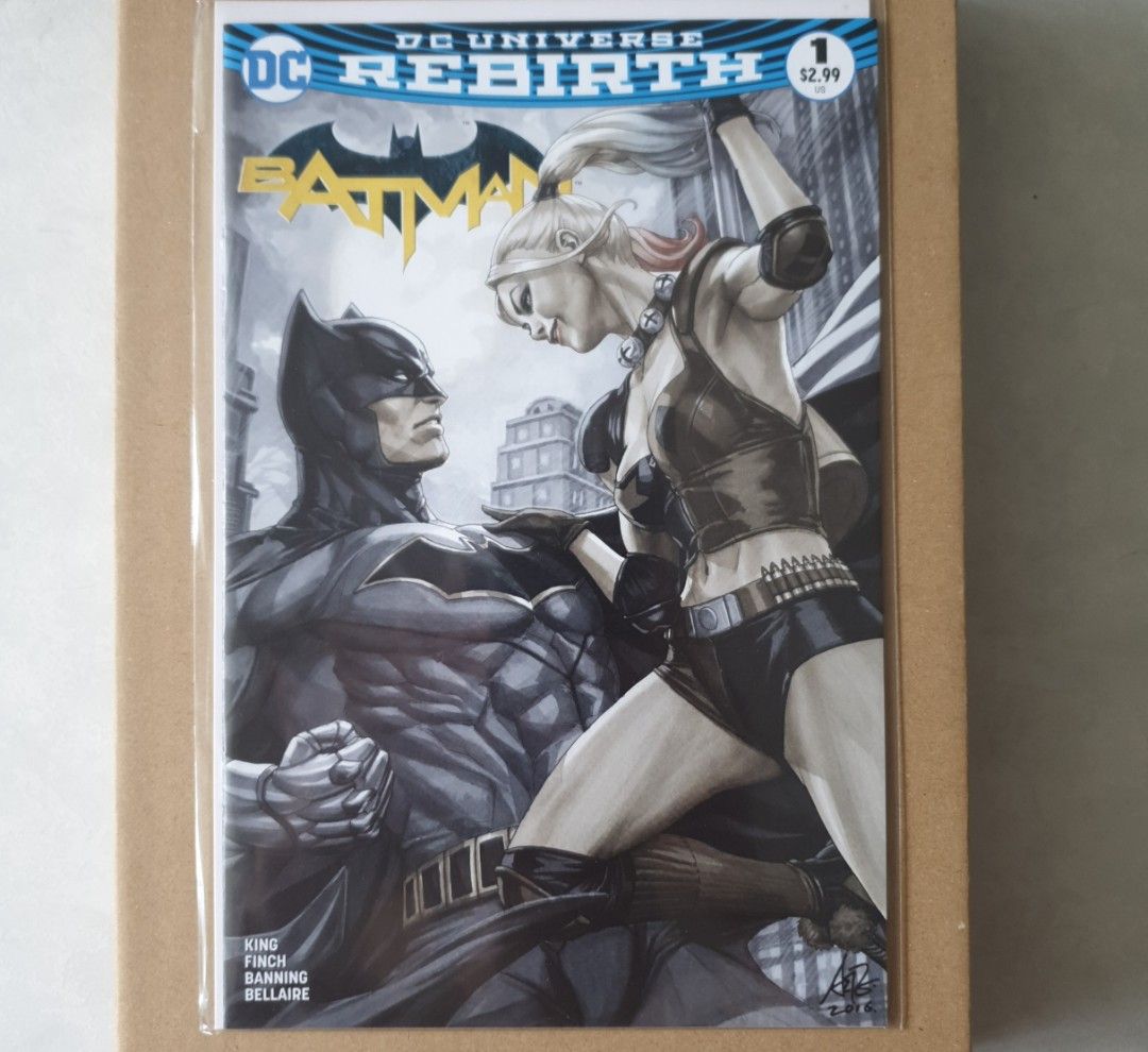 DC Comics Rebirth Batman 1 Artgerm Black & White Variant Near Mint  Condition, Hobbies & Toys, Books & Magazines, Comics & Manga on Carousell
