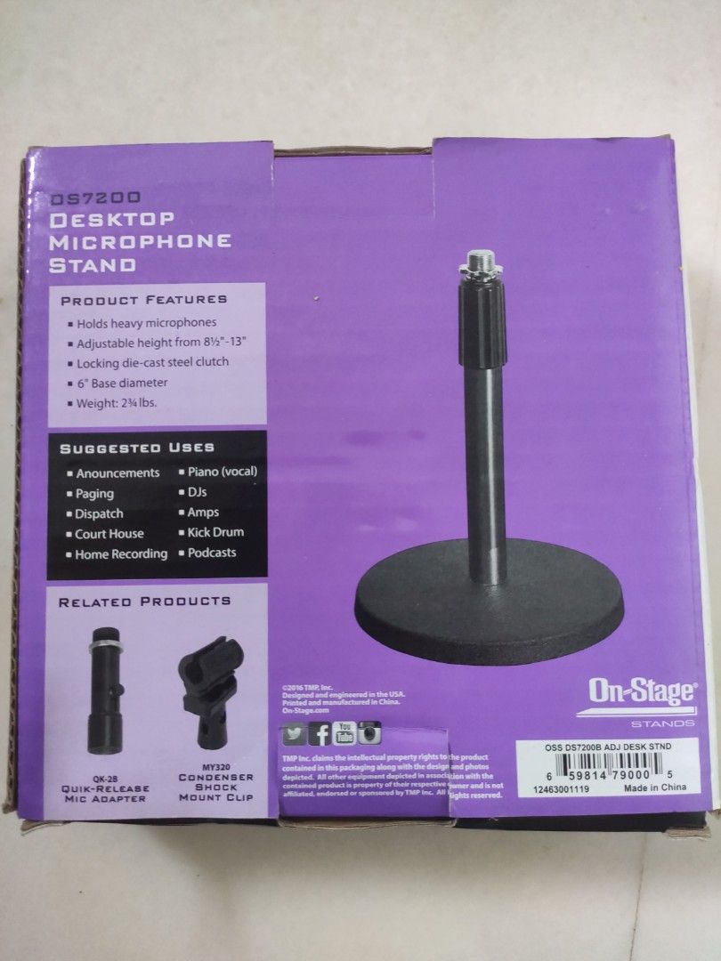 DS7200 Desktop Microphone stand, Audio, Microphones on Carousell
