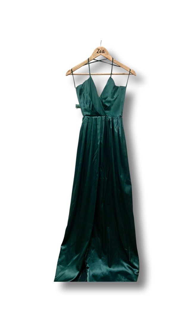 Emerald green long gown, Women's Fashion, Dresses & Sets, Evening