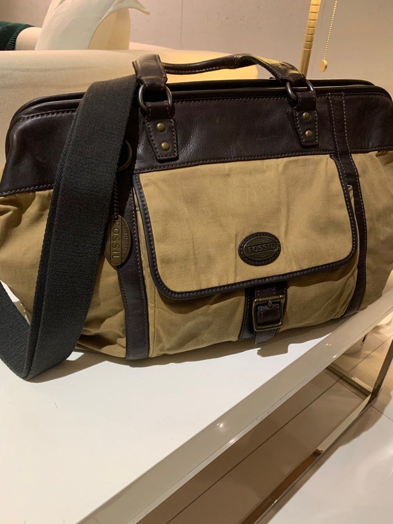 Fossil canvas top duffle bag