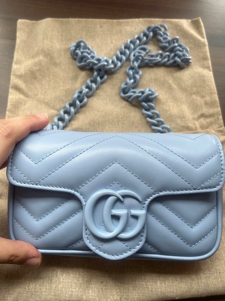 Gucci Marmont Mini Bag Blue Women s Fashion Bags Wallets