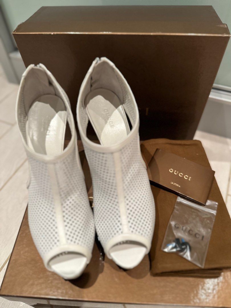 White perforated booties hotsell