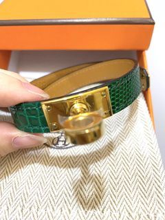 Hermes, Jewelry, Herms Kelly Double Tour Bracelet In Green Xs