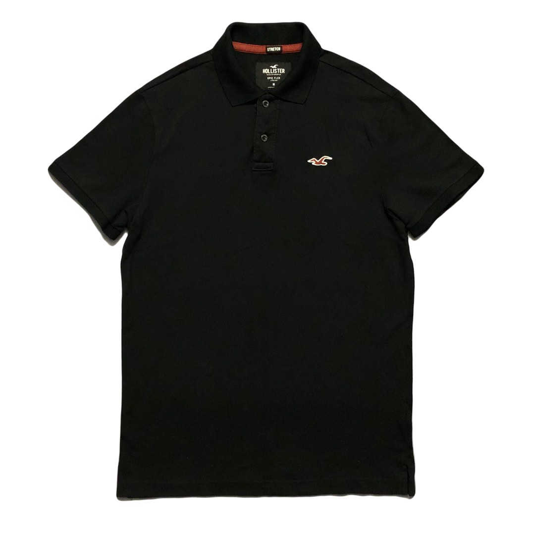 Hollister Polo Collar Shirt Black Men s Fashion Tops Sets