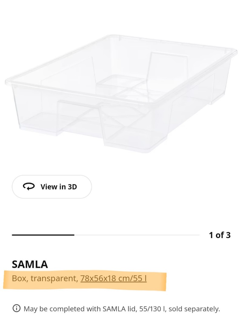 IKEA SAMLA storage bin, Furniture & Home Living, Home Improvement