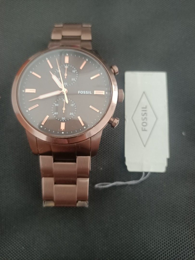 Jam Tangan Pria Fossil FS5347 Townsman 44mm Chronograph Brown
