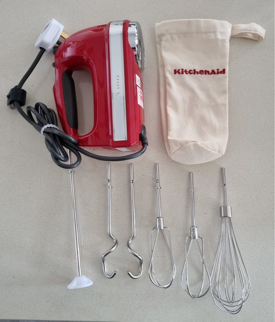 KitchenAid 9 Speed Hand Mixer (Red), TV & Home Appliances, Kitchen Appliances, Other Kitchen