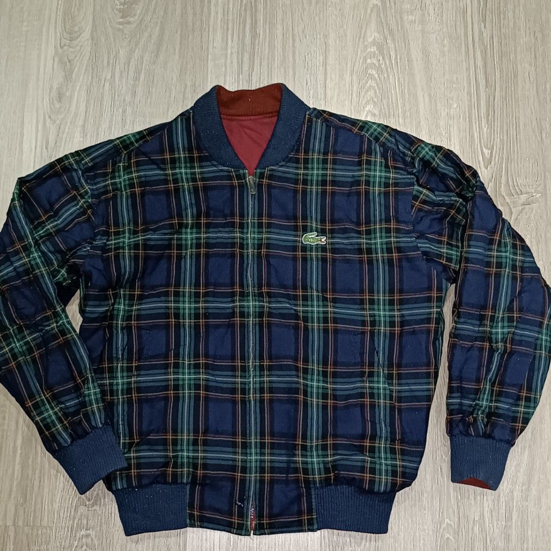 Lacoste live checked reversible harrington jacket on sale