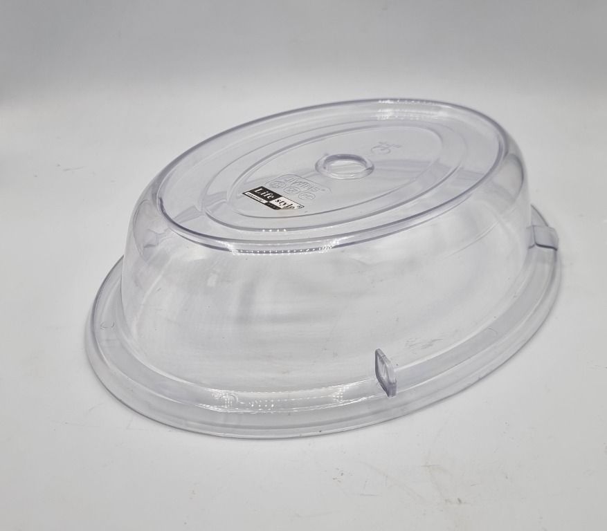 LIFESTYLE Food Oval Clear Plate Cover Splatter Guard Plastic Stackable